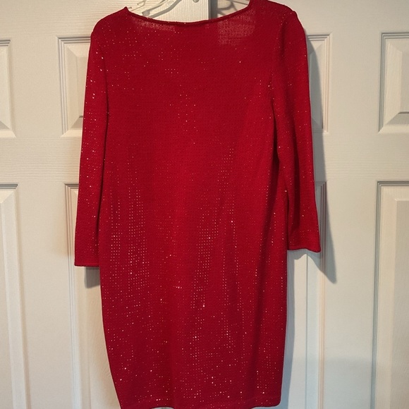 St. John Evening Marie Gray Vintage Red Bling Cocktail Christmas Dress Party 6 - Picture 8 of 8